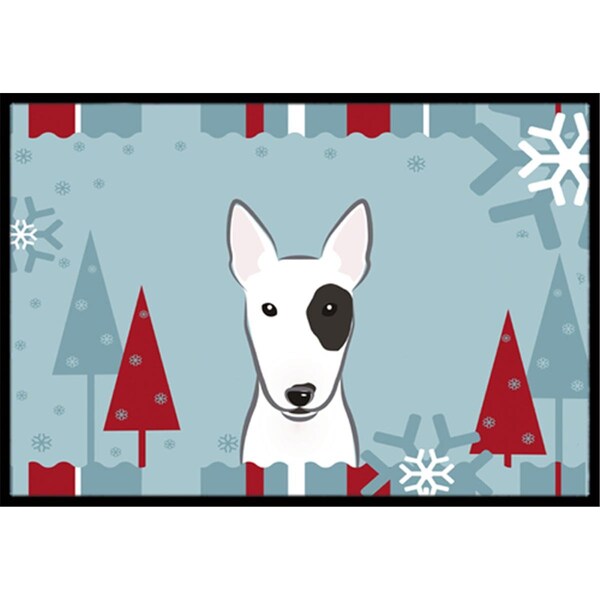Jensendistributionservices Winter Holiday Bull Terrier Indoor & Outdoor Mat, 24 x 36 in. MI2556731 - main